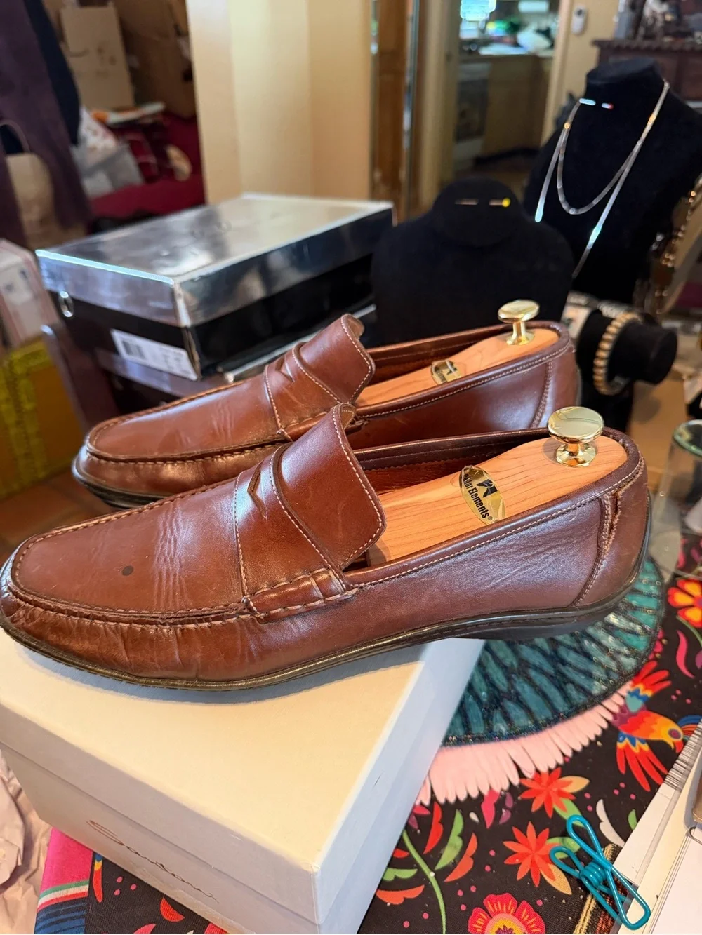 Nice Santoni Brown Leather Loafers